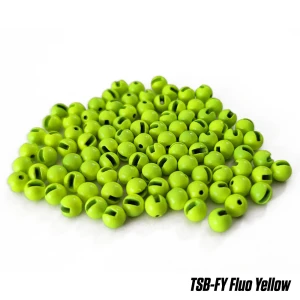 BILE TUNGSTEN SLOTTED BEADS 3.3mm FLUO YELLOW 10 buc/plic