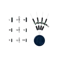 SET TRABUCCO  DIAMOND ROLLING W/GREEN BEADS  STOPPERS MARIME S 4SET/PLIC