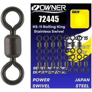 Vartej Owner Amaz 72445 KS-11 Rolling King Stainless Swivel, Nr.6, 45kg, 15buc