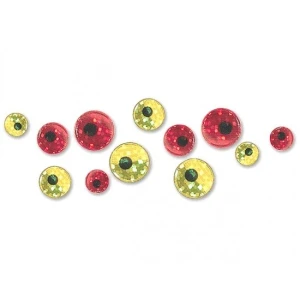 Ochi Holografici Artificiali Jaxon Gold, 9mm, 12buc/pac