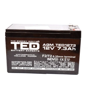 ACUMULATOR AGM VRLA 12V 7.3AH F2 TED