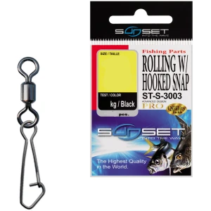 Agrafa cu Vartej Rolling Sunset Hooked Snap ST-S-3003 Nr.1/0, 40kg, 4buc/pac