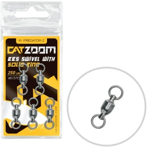 Vartej Cu Rulment Predator-Z Catzoom BBS Swivel Solid Ring, 250lbs , 3.8cm , Nr.8, 3buc/plic