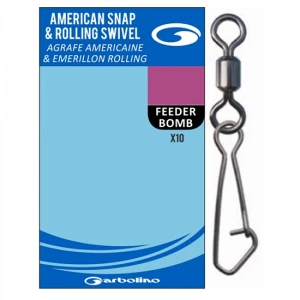 Agrafa cu Vartej GARBOLINO American Snap Rolling Swivel, Nr.10, 10buc/pac