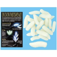 Larve Baracuda Alb Fluo, 13mm, 20buc/pac