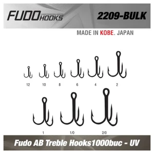 Ancore Fudo Treble Hooks (FDTR-UV) nr.12 2000buc