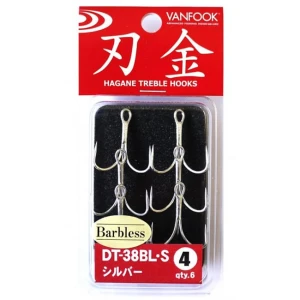 Ancore Vanfook DT-38BL-S Barbless Treble nr.4, 6buc/plic