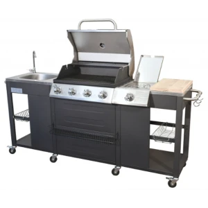 Gratar Pe Gaz Vicenza, 4 Arzatoare Si Arzator Lateral TT13060, 200x60cm