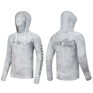Bluza UV Relax Lures UPF 50+, Camo Grey, Marime 2XL