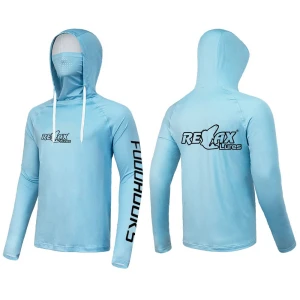 Bluza UV Relax Lures UPF 50+, Light Blue, Marime 2XL