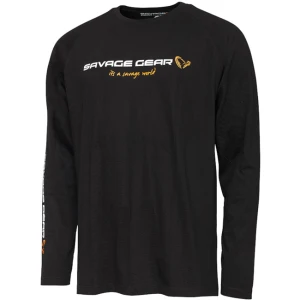 BLUZA SAVAGE SIGNATURE LOGO LONG SLEEVE BLACK CAVIAR MAR. 3XL