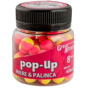 Pop Up Addicted Carp Baits Miere & Palinca, 8mm, aprox 60buc/borcan