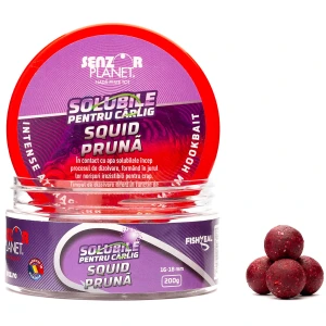 Boilies pentru Carlig Senzor Planet, Solubile, Squid & Pruna, 16-18mm, 200g