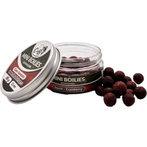 Mini Boilies C&B Semisolubil, Squid Cranberry, Rosu, 12mm, 60g
