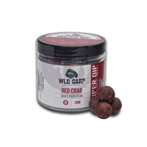 Boilies WLC De Carlig Super Dip Red Crab  ( borcan 120g ) Crab & Squid & Plum 20 MM