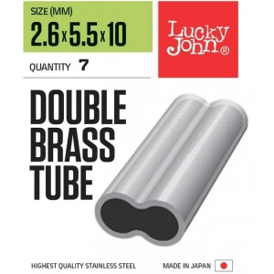 Bride Duble pentru Strune LUCKY JOHN LJP5124 Double Brass Tube 1.0mm, 10buc/pac