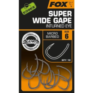 Carlige FOX Edges Armapoint Super Wide Gape In Turned Eye Nr.4 10buc/plic 