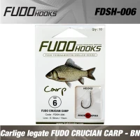 Carlige Legate Fudo Crucian Carp - Bn Nr 6 0.16 Mm/ 70 Cm