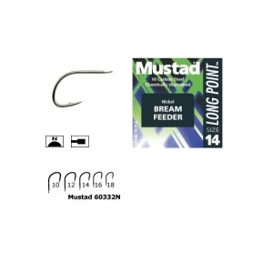 Carlig Mustad Feeder MU11, Nickel, 10buc/plic Nr.10