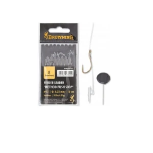 Carlige Legate Browning No.18 10 cm 0.22 mm Feeder Leader Method Push Stop