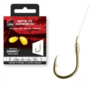 Carlige Legate DAM No.6 70cm 0.22mm New Spezi Sweetcorn