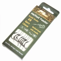 Carlige Legate Fl Method Feeder Cu Spin 10mm Carlig Krank Hooks Nr 8 8buc/set