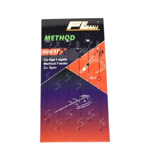 Carlige Legate FL Method Feeder Cu Spin 7mm Carlig Method Barbed Nr 12 6Buc/Set