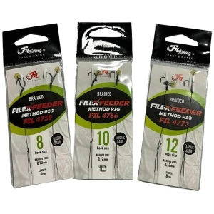 Carlige Legate Filex Feeder Method Braided Rig With Bait Band Nr.10, 2buc/pac