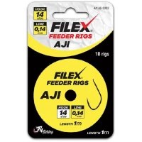 Carlige Legate Filex Methodfeeder Rig Aji, Nr.10, 0.18mm, 1m, 10buc/plic