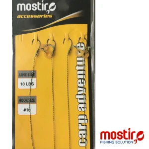 MOSTIRO FEEDER RIG WITH PELLET BAND IN BRAID LINE 10 LBS HOOK NO 10 (4 BUC)