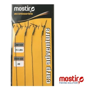 RIG MOSTIRO FEEDER WITH BOILIE SPIKE IN BRAID LINE 15 LBS HOOK NO 8 4 BUC