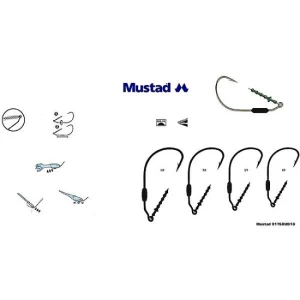 Carlige Mustad Offset Lestate Power Lock Plus pentru Twister, Nr.3/0 3buc/plic