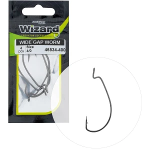 Carlige Offset Energo Team Wizard Worm Wide Gap Nr.4/0, 4buc/pac