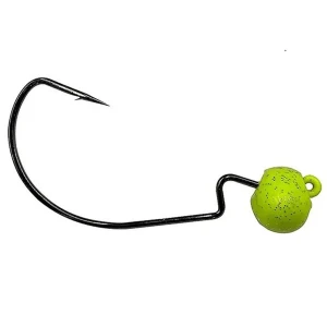 Carlige Offset VMC 7340RJ Mystic Predator Rugby Jig Chartreuse Nr.2/0, 3.5g, 4buc/pac