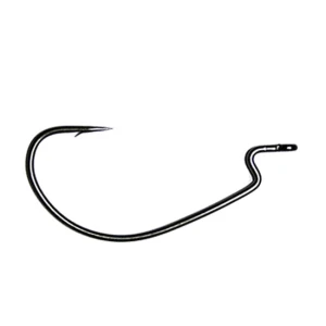 Carlige Offset Vanfook Worm-55B Stealth Black Offset Hooks Nr.5/0, 5buc/plic