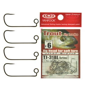 Carlige offset Vanfook TJ-31BL Barbless Trout Jig Hooks nr.4