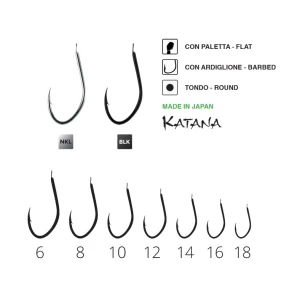  Carlige Maver Katana 1055 Nickel nr 12 20buc/plic