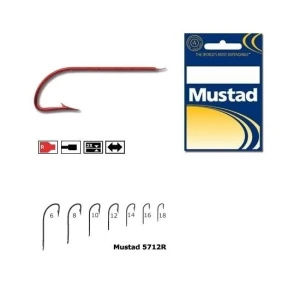 CARLIG MUSTAD CRISTAL ROSU FIN TIJA LUNGA  nr10 10 buc/plic