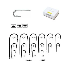 Carlig Mustad 1251C cu Tija Lunga si Protectie Anticoroziva Nr.1/0
