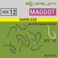 Carlige Korum Xpert Maggot Barbless Hooks Nr.12, 10buc/pac
