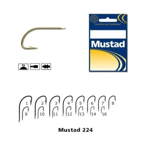 Carlige Mustad Cristal Auriu 224, 10buc/plic Nr.10
