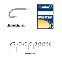 Carlige Mustad Cristal Nichel, Revers 221C, 10buc/plic Nr.2