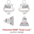 Baza cu Ventuza RAM Mounts Twist-Lock Suction Cup Base with Ball - B Size