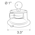 Baza cu Ventuza RAM Mounts Twist-Lock Suction Cup Base with Ball - B Size