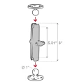 Brat RAM Mounts Double Socket Arm - B Size Long