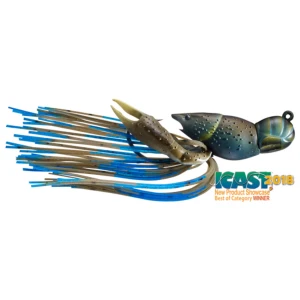Creatura Live Target Hollow Crawfish Jig, Mud / Blue, 4cm, 11g