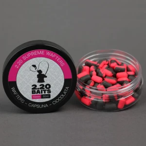 Wafters 2.20 Baits Supreme, Roz - Negru, Capsuna & Ciocolata, 10mm, 50ml