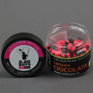 Wafters 2.20 Baits Supreme, Roz - Negru, Capsuna & Ciocolata, 4mm, 50ml