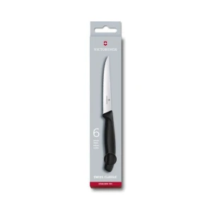 Set 6 Cutite Bucatarie Victorinox Swiss Classic Steak Knife Set, Lama Zimtata 11cm, Negru