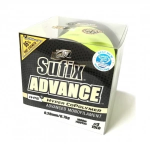 FIR MONOFILAMENT SUFIX ADVANCE 1000M 0.33MM/9.6KG 4/21LB/HI VIS YELLOW